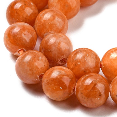 Natural Orange Calcite Dyed Beads Strands(G-P503-8MM-11)-4