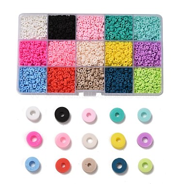 Mixed Color Disc Polymer Clay Beads