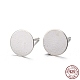 925 Sterling Silver Flat Pad  Stud Earring Findings(STER-K167-045F-S)-1