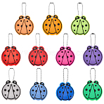 11Pcs 11 Colors PVC Plastic Ladybug Pendant Decorations, with Platinum Iron Ball Chain, Mixed Color, 52x49x2mm, Hole: 4mm, 1pc/color(HJEW-SC0003-23)