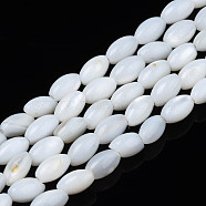 Natural Freshwater Shell Beads Strands, Rice, White, 5x3mm, Hole: 0.9mm, about 80~83pcs/strand, 14.76 inch~15.55 inch(37.5~39.5cm)(SHEL-N003-25-A01)