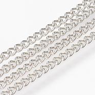 Iron Twisted Chains, Unwelded, with Spool, Platinum, 0.6x2x2.5mm, about 328.08 Feet(100m)/roll(N0Z29041)
