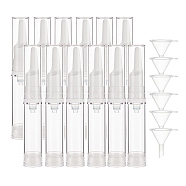Plastic Transparent Dewar Bottles, Empty Eye Cream Tube Vials, with Transparent Plastic Funnel Hopper, Clear, 12x1.9cm, Capacity: 10ml, 12pcs(MRMJ-BC0002-30B)