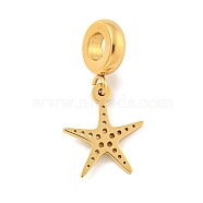 304 Stainless Steel European Dangle Charms, Large Hole Pendants, Starfish Charm, Golden, 25.5mm, Hole: 4.5mm(STAS-U005-25G)