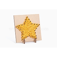 DIY String Art Kit Arts and Crafts for Children, Including Wooden Stencil and Woolen Yarn, Star Pattern, 16x21x0.3cm(DIY-P014-B07)