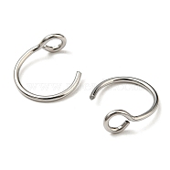 304 Stainless Steel Clip on Nose Ring Findings, Nose Cuff Non Piercing Jewelry, Stainless Steel Color, 10x9.5x4mm, Hole: 2mm(X-STAS-P326-02P)