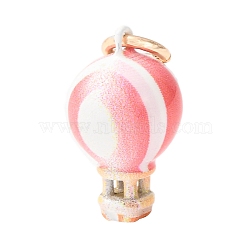 Brass Enamel Pendants, Golden, Hot Air Balloon Charms, 17.5x10mm, Hole: 3.5mm(KK-CBA05A5-01G-03)