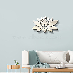 Custom Acrylic Wall Stickers, for Home Living Room Bedroom Decoration, Flower Pattern, Silver, 320x500mm(DIY-WH0249-018)