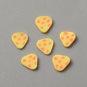Handmade Polymer Clay Cabochons, Nail Art Decoration Accessories, Imitation Food, Cheese Pattern, 5~5.5x5~5.5x0.5~0.7mm