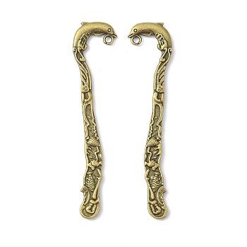Zinc Alloy Bookmarks, Lead Free, Nickel Free and Cadmium Free, Antique Bronze Color, Size: about 83mm long, 20mm wide, 4mm thick, hole: 2.5mm