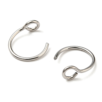 304 Stainless Steel Clip on Nose Ring Findings, Nose Cuff Non Piercing Jewelry, Stainless Steel Color, 10x9.5x4mm, Hole: 2mm
