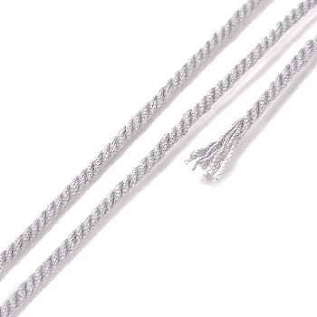 Cotton Cord, Braided Rope, with Paper Reel, for Wall Hanging, Crafts, Gift Wrapping, Light Grey, 1.2mm, about 27.34 Yards(25m)/Roll