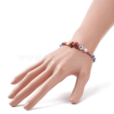 Наборы браслетов и ожерелий из стеклянных бусин радужного цвета(SJEW-JS01269)-3