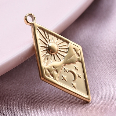 Golden Rhombus 304 Stainless Steel Pendants