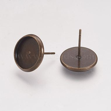 Brass Stud Earring Settings(X-KK-H021-1AB)-2