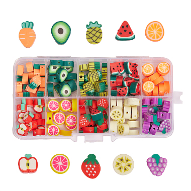 150Pcs 10 Style Handmade Polymer Clay Beads(CLAY-CJ0001-23)-1