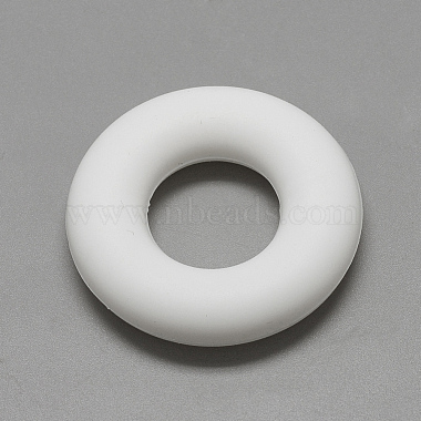 42mm White Donut Silicone Beads