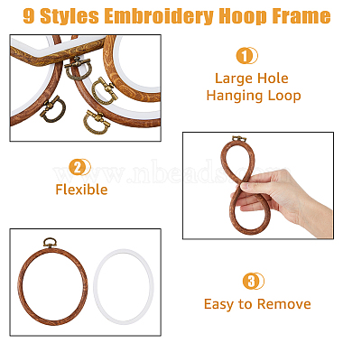 9Pcs 9 Style Plastic Cross Stitch Embroidery Hoops(FIND-DC0004-90)-5