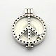 Hollow Peace Sign Flat Round Photo Frames Alloy Diffuser Locket Pendants(PALLOY-J413-21AS-NF)-2