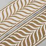 Polyester Jacquard Leaf Ribbon, Clothes Accessories, Curtain Decoration, Camel, 3-3/8 inch(86mm)(OCOR-WH0078-134B)