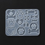 Silicone Molds, Pendant Molds, Gesso Resin Casting Molds, White, Skull, 94x118x4.5mm, Inner Diameter: 11.5~34x11.5~33mm(DIY-TAC0032-11B)