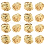 20Pcs Brass Braided Thread Ball Spacer Beads, Column, Golden, 5.5x5mm, Hole: 2.2mm(KK-YW0002-25G)