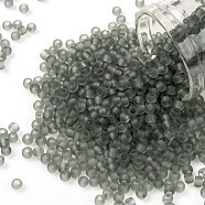 TOHO Round Seed Beads, Japanese Seed Beads, (9F) Transparent Frost Light Gray, 8/0, 3mm, Hole: 1mm, about 10000pcs/pound(SEED-TR08-0009F)