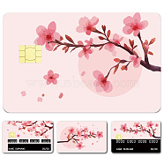 Rectangle PVC Plastic Waterproof Card Stickers, Self-adhesion Card Skin for Bank Card Decor, March Cherry Blossom, 186.3x137.3mm(DIY-WH0432-347)