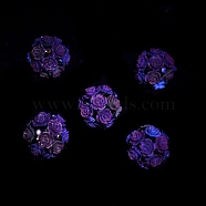 Acrylic Handmade Polymer Clay Rhinestone Beads, Flower, Medium Aquamarine, 20mm, Hole: 1.8mm(FIND-Z036-01B)