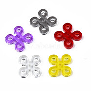 Transparent Acrylic Beads, Chinese Knot, Mixed Color, 18x18x2.5~3mm, Hole: 1.8mm(BACR-N001-011)