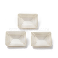 Glass Rhinestone Cabochons, Point Back & Back Plated, Faceted, Rectangle, Crystal, 14x10x5mm(RGLA-M020-G01-002DE)