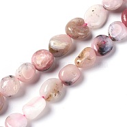 Natural Pink Opal Beads Strands, Tumbled Stone, Nuggets, 8~12x7~9mm, Hole: 1mm, about 40pcs/strand, 15.7 inch(40cm)(G-L493-13)