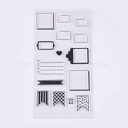 Silicone Stamps, for DIY Scrapbooking, Photo Album Decorative, Cards Making, Label Frame, Clear, 10~39x12~51mm(DIY-L010-Y32)