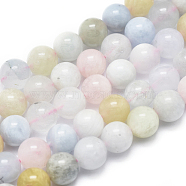 Natura Morganite Beads Strands, Round, 6mm, Hole: 0.5mm, about 60pcs/Strand, 15.75 inch(40cm)(G-D0001-03-6mm)