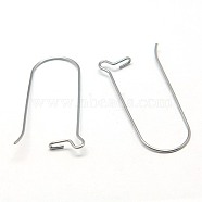 Tarnish Resistant 316 Stainless Steel Hoop Earrings Findings Kidney Ear Wires, 20 Gauge, 39x14mm, Pin: 0.8mm(X-STAS-E009-3)