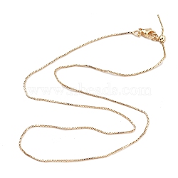 1mm Rack Plating Brass Box Chain Adjustable Slider Necklaces for Women Men, Cadmium Free & Lead Free, 901 Stainless Steel Clasp, Long-Lasting Plated, Light Gold, 17.72 inch(45cm)(MAK-L044-56KCG)