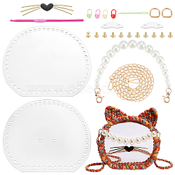 DIY Purse Making Kit, Including Bag Frames, Alloy Crochet Hook, Nail, Iron Screws & Findings, Plastic Needles, Bag Straps, Mixed Color, 0.7~116x0.6~18.8x0.6~0.55cm, Hole: 5~6mm, 26pcs/set(DIY-WH0019-36)