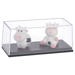 Transparent Acrylic Toys Action Figures Display Boxs, Dustproof Minifigures Display Case with Base, Rectangle, Black, 10.55x4.7x4.3cm(ODIS-WH0030-73)