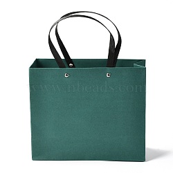 Rectangle Paper Bags, with Nylon Handles, for Gift Bags and Shopping Bags, Dark Slate Gray, 24x0.4x20cm(CARB-O004-02B-05)