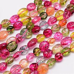 Dyed Natural Crackle Quartz Bead Strands, Tumbled Stone, Nuggets, Colorful, 9~11x9~11mm, Hole: 1mm, about 15.74 inch(G-L459-30)