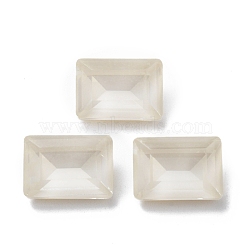 K9 Glass Rhinestone Cabochons, Point Back & Back Plated, Faceted, Rectangle, Crystal, 14x10x5mm(RGLA-M020-G01-002DE)