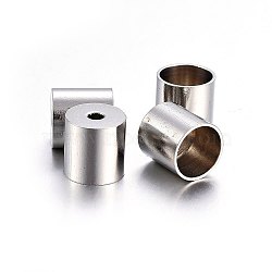 Tarnish Resistant 201 Stainless Steel Cord Ends, Column, Stainless Steel Color, 7x7mm, Hole: 1.5mm, Inner Diameter: 6mm (STAS-O107-13P)