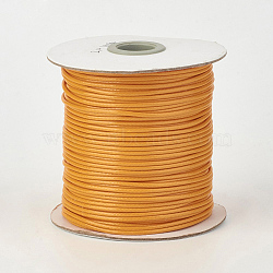 Eco-Friendly Korean Waxed Polyester Cord, Orange, 0.8mm, about 174.97 yards(160m)/roll(YC-P002-0.8mm-1129)