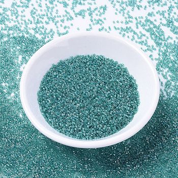 MIYUKI Delica Beads, Cylinder, Japanese Seed Beads, 11/0, (DB1228) Transparent Caribbean Teal Luster, 1.3x1.6mm, Hole: 0.8mm, about 10000pcs/bag, 50g/bag