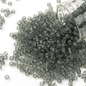 TOHO Round Seed Beads, Japanese Seed Beads, (9F) Transparent Frost Light Gray, 8/0, 3mm, Hole: 1mm, about 10000pcs/pound