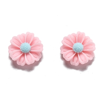 Resin Cabochons, DIY Accessories, Daisy Flower, Lavender, 10x4mm