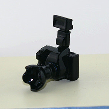 Miniature Alloy Camera, for Dollhouse Accessories Pretending Prop Decorations, Electrophoresis Black, 23x19x28mm