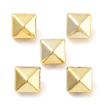 CCB Plastic Beads, Faceted, Cube, Golden, 10x10x10mm, Hole: 2mm