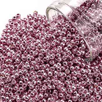 TOHO Round Seed Beads, Japanese Seed Beads, (571) Galvanized Rose Gold, 11/0, 2.2mm, Hole: 0.8mm, about 5555pcs/50g