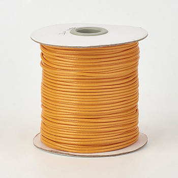 Eco-Friendly Korean Waxed Polyester Cord, Orange, 0.8mm, about 174.97 yards(160m)/roll